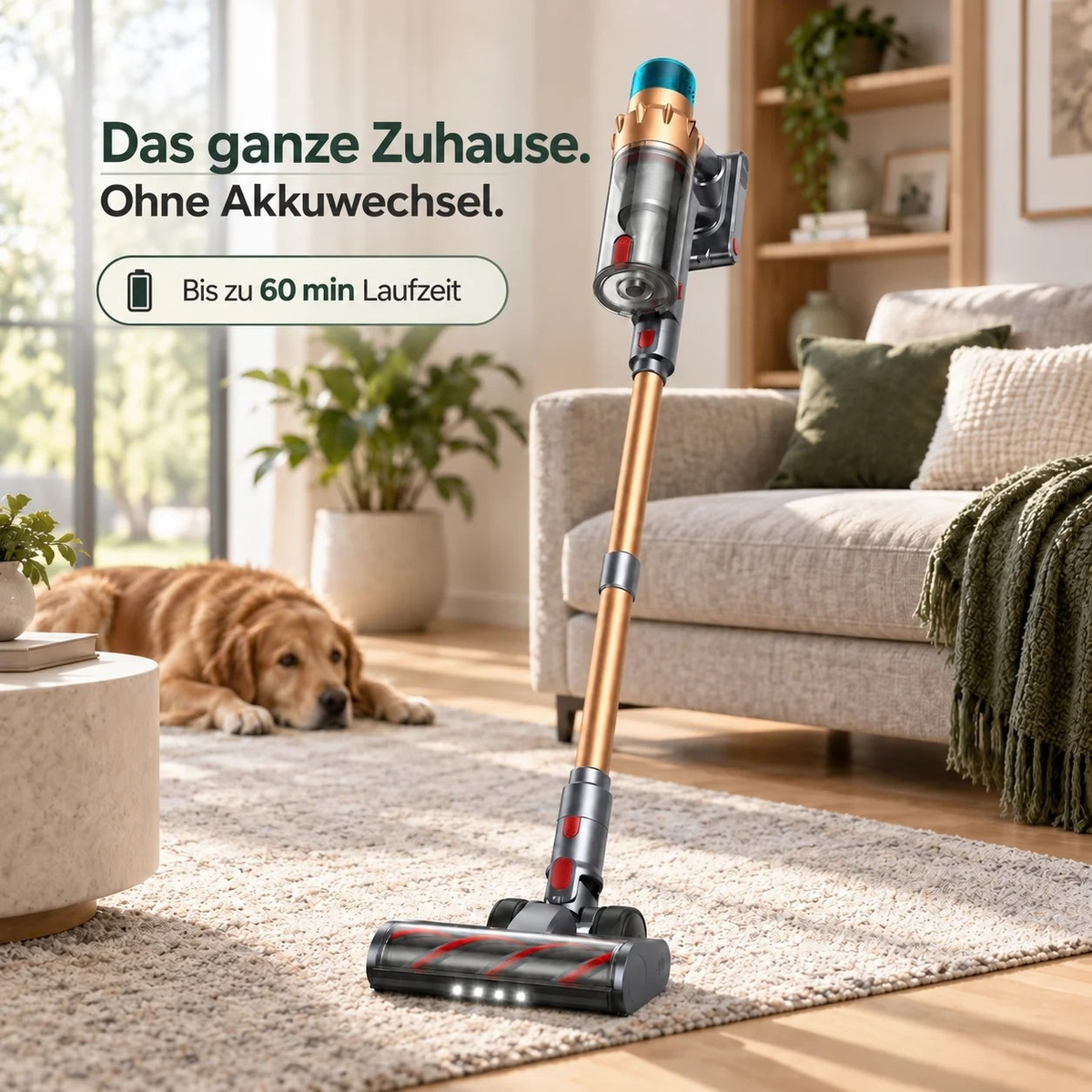 Airvac V18 in einem hellen Wohnzimmer