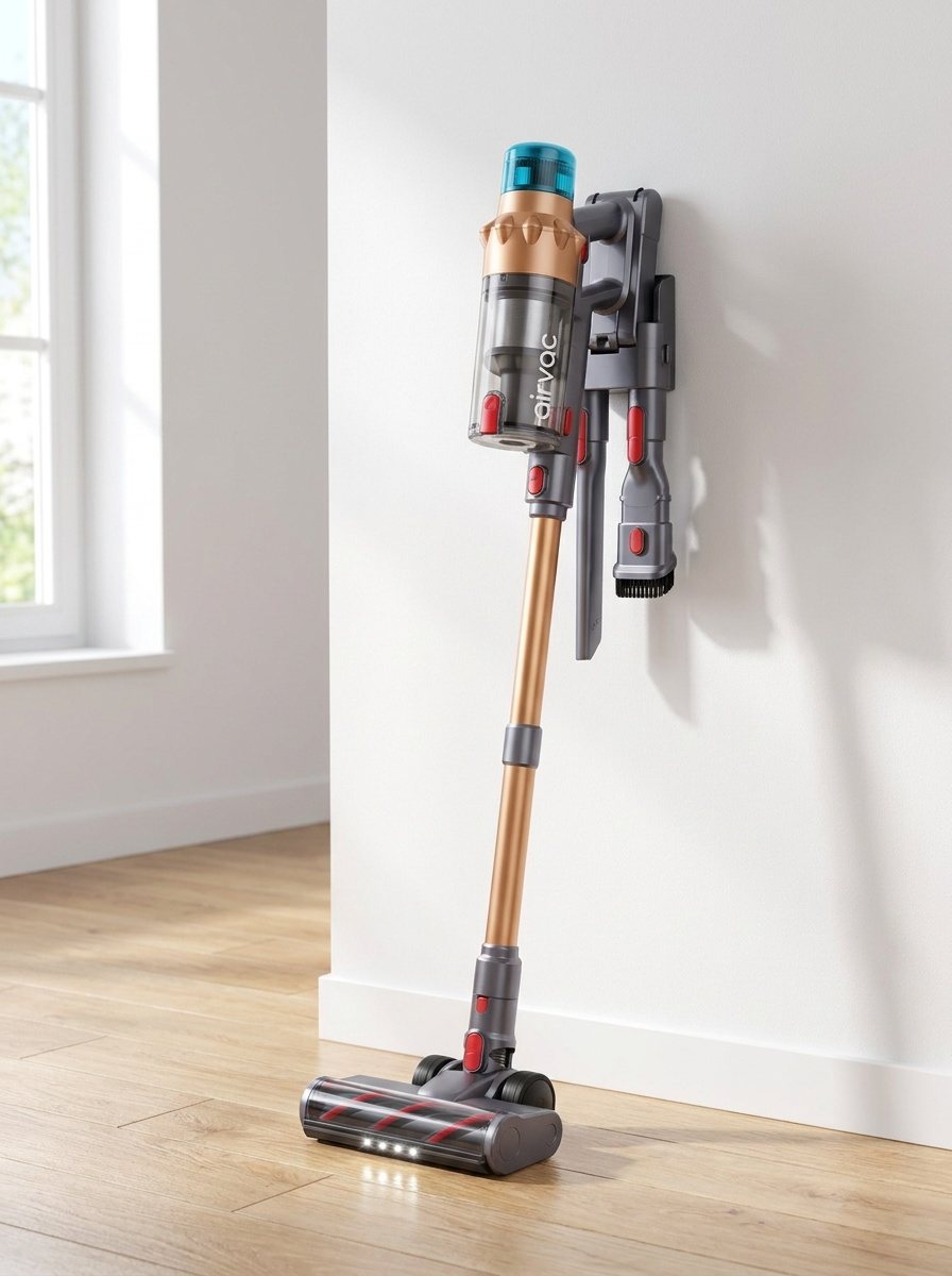 Staubsaugen im Wohnzimmer mit dem Airvac V18